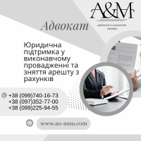 Юридична підтримка у виконавчому провадженні та зняття арешту з рахунків