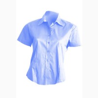 Женская рубашка официанта с коротким рукавом голубая