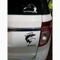 Наклейка на авто на тему рыбалка