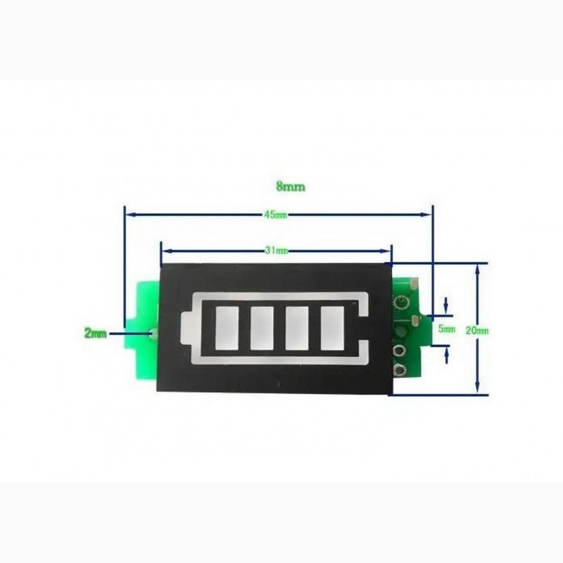 Фото 7. Индикатор уровня заряда батареи 1S-8S универсальный зеленый