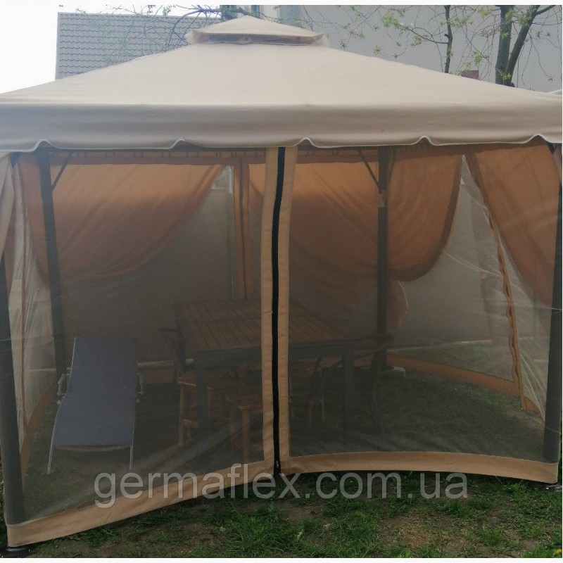 Фото 2. Садовый павильон шатер с москитной сеткой 3х3 м
