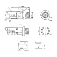 Разъем питания 5.5 x 2.1 mm. ( DC 022 ) розетка. гнездо