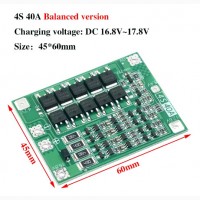 Плата защиты BMS 4S 40A 16, 8В для Li-Ion аккумуляторов с балансировкой