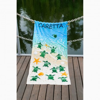Полотенце Lotus пляжное Caretta 75×150 велюр Турция