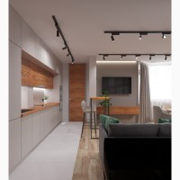 Дизайн кухни-гостиной в эко стиле
