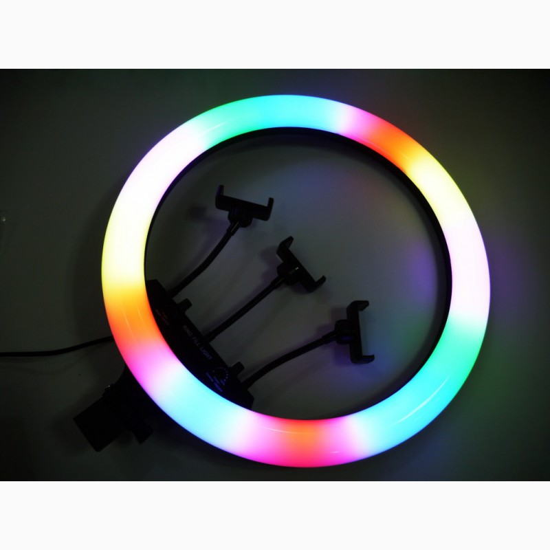 Фото 10. Кольцевая LED лампа RGB MJ18 45см 220V 3 крепл.тел + пульт + чехол