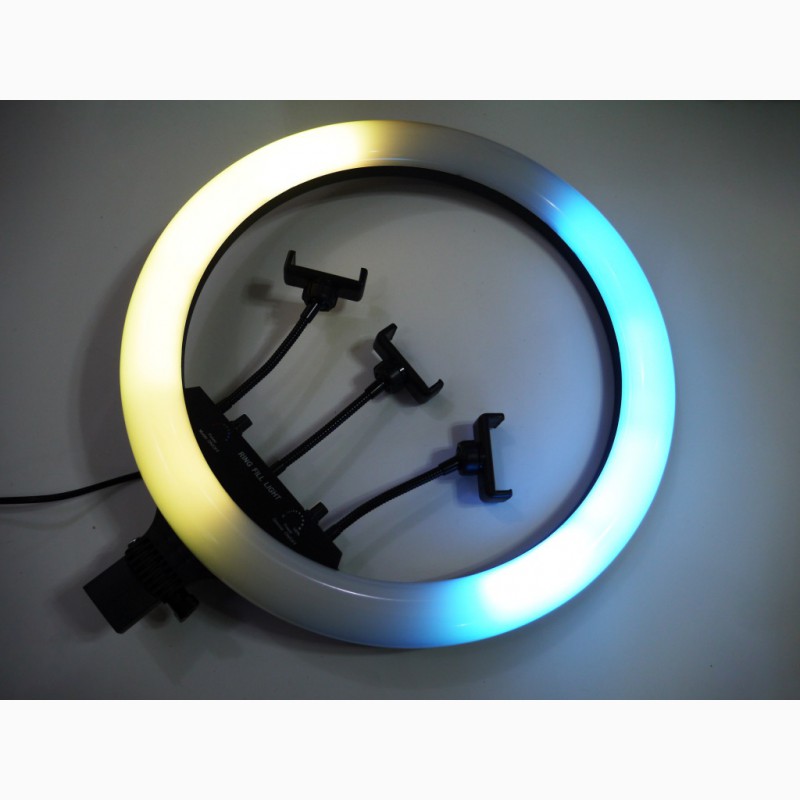 Фото 13. Кольцевая LED лампа RGB MJ18 45см 220V 3 крепл.тел + пульт + чехол