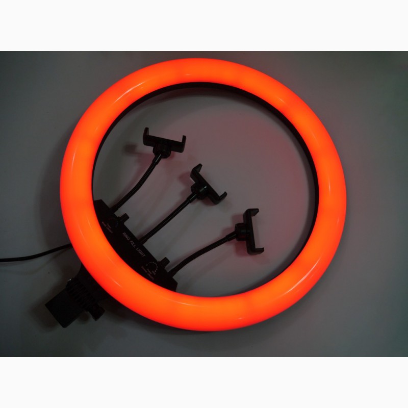 Фото 6. Кольцевая LED лампа RGB MJ18 45см 220V 3 крепл.тел + пульт + чехол