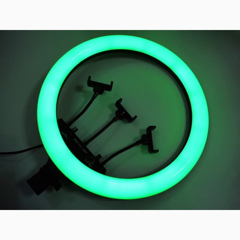 Фото 7. Кольцевая LED лампа RGB MJ18 45см 220V 3 крепл.тел + пульт + чехол