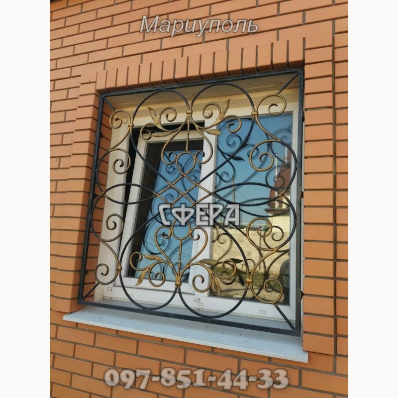 Фото 4. Решетки на окна. Металлические кованые оконные решетки. Мариуполь