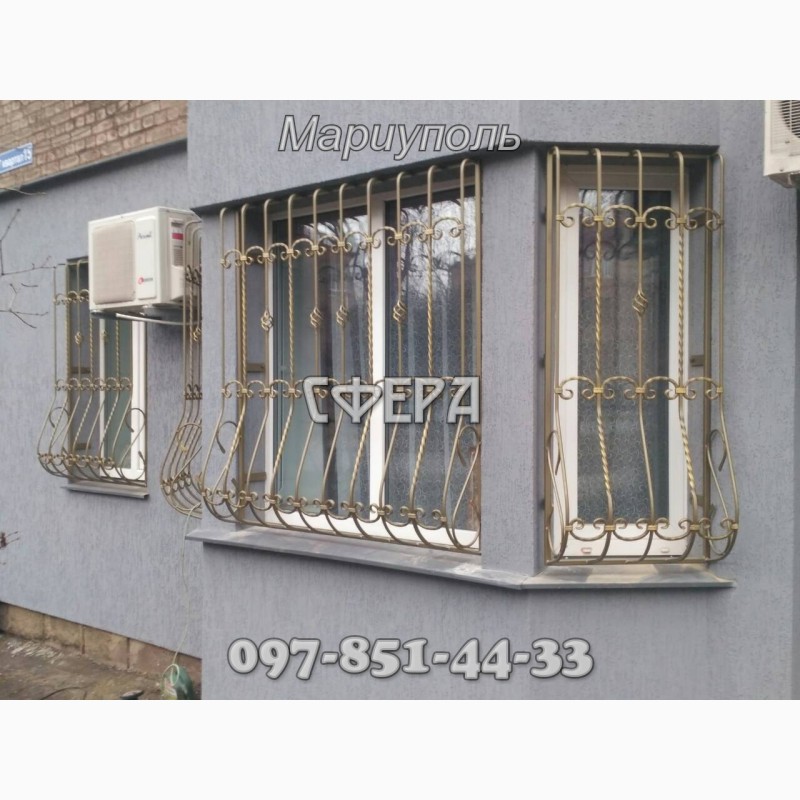 Фото 5. Решетки на окна. Металлические кованые оконные решетки. Мариуполь