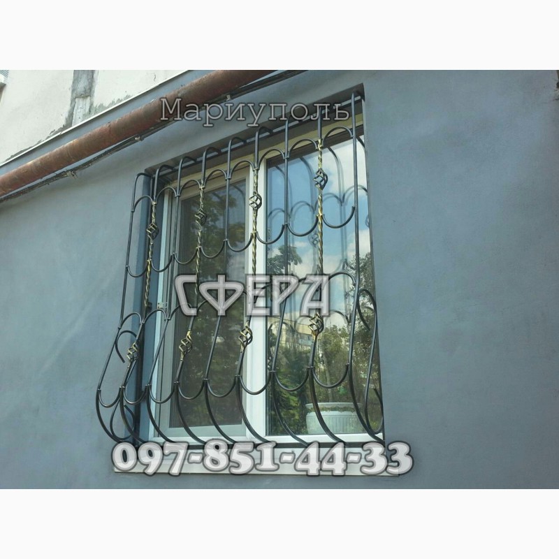 Фото 8. Решетки на окна. Металлические кованые оконные решетки. Мариуполь