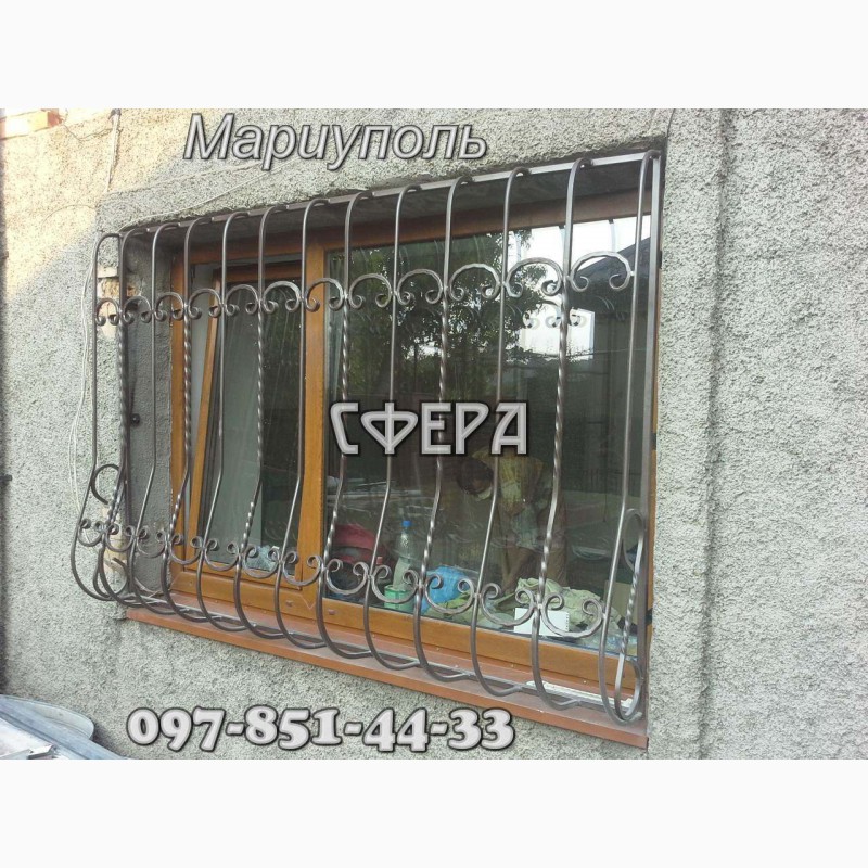 Фото 13. Решетки на окна. Металлические кованые оконные решетки. Мариуполь
