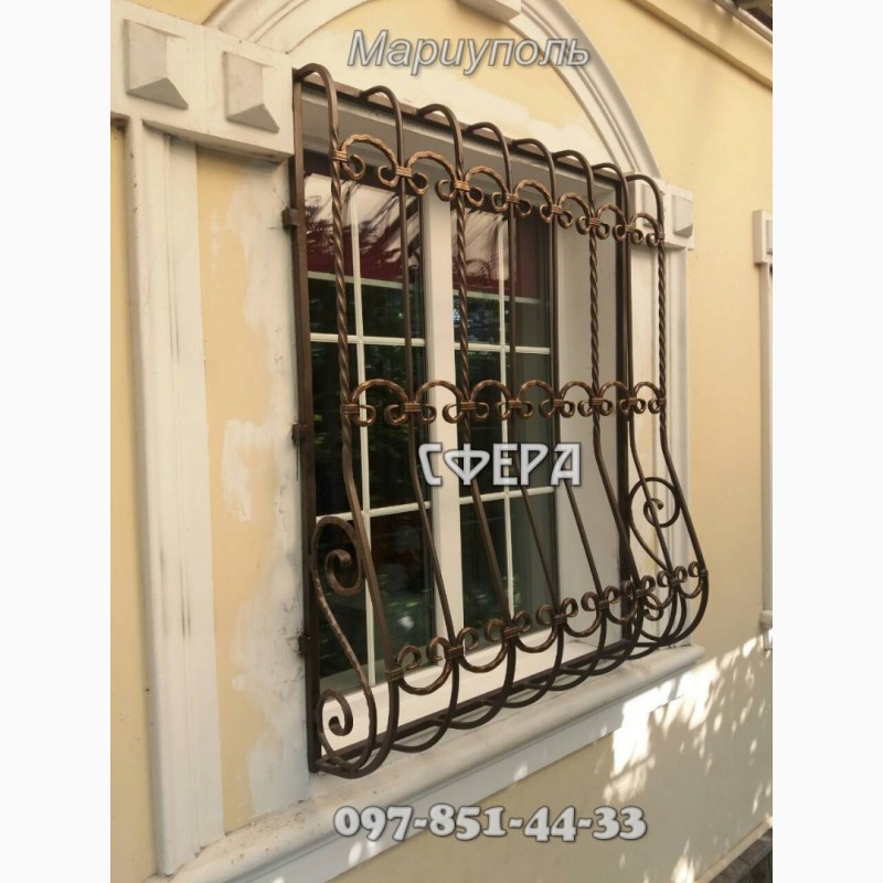 Фото 14. Решетки на окна. Металлические кованые оконные решетки. Мариуполь