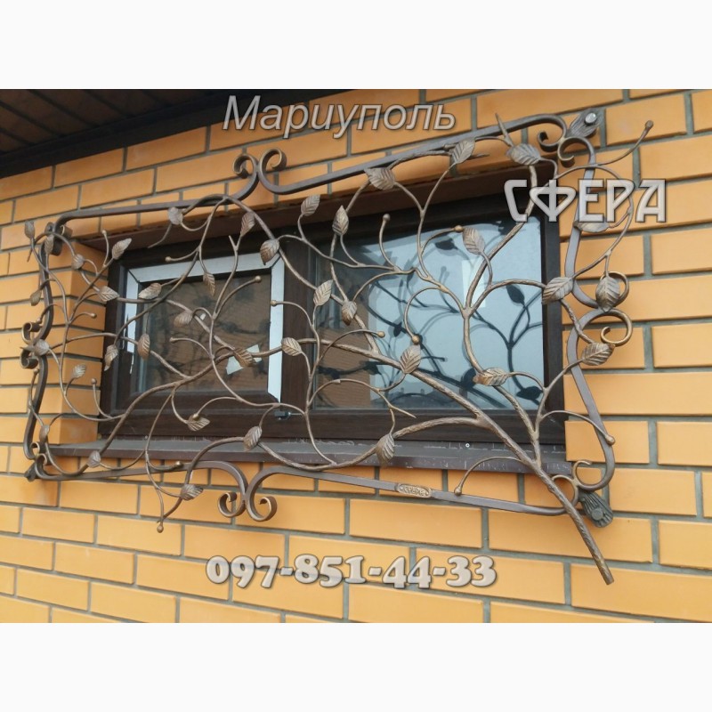 Фото 17. Решетки на окна. Металлические кованые оконные решетки. Мариуполь