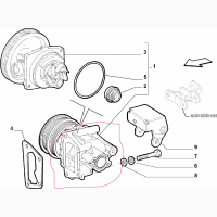 Корпус помпи Фиат Добло, Мареа, Брава 1.6 16v, оригінал, Fiat 7769184