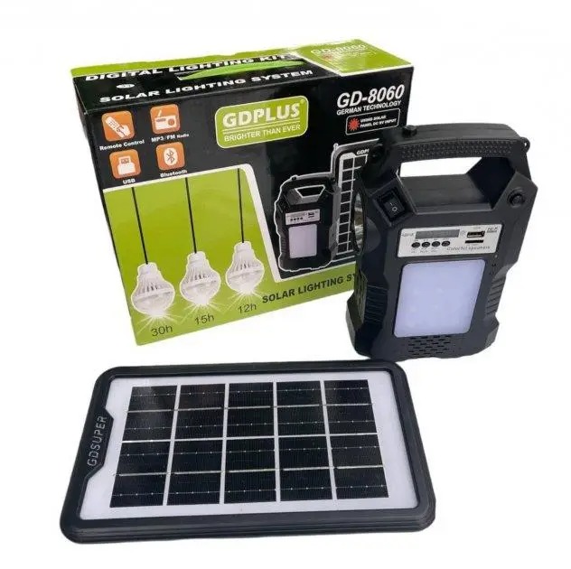 Фото 2. Solar GDPlus GD-8060 Портативная солнечная автономная система + FM радио + Bluetooth