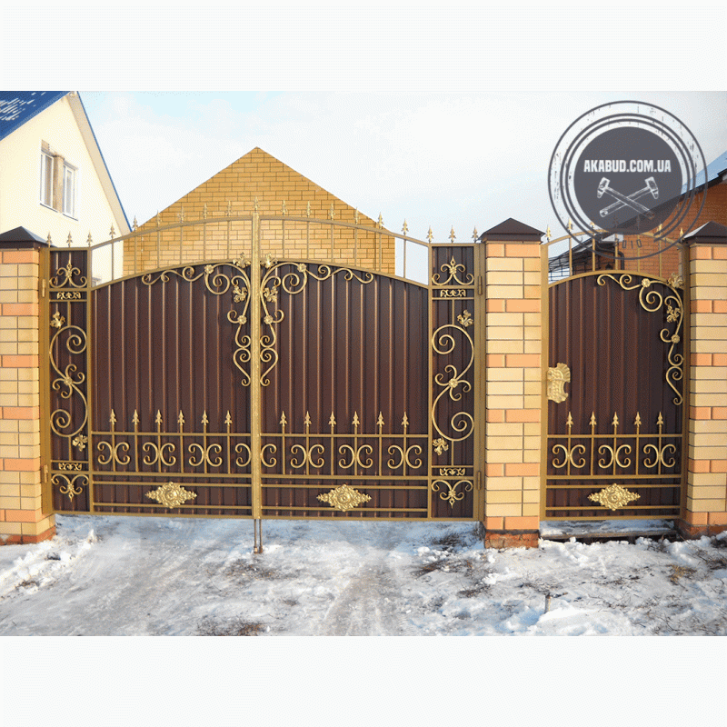 Фото 3. Распашные ворота, откатные ворота, навес, беседка, забор кованый, балконные ограждения