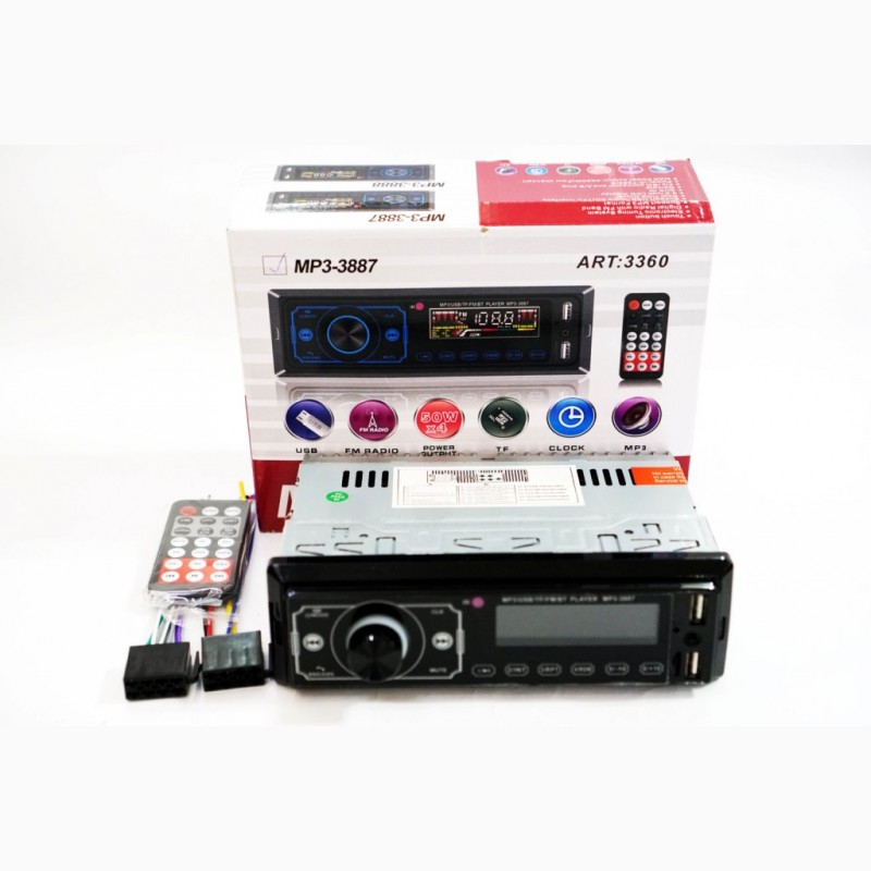 Фото 4. Автомагнитола Pioneer 3887 ISO - 2хUSB, Bluetooth, FM, microSD, AUX сенсорная магнитола