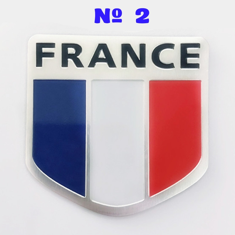 Наклейка на авто Флаг Франция номер 2