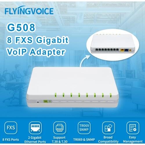 Фото 5. Flying Voice G508, VOIP-шлюз, 8 портів FXS, 8 облікових записів SIP