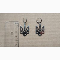 Серьги Герб Украины, сережки бижутерия