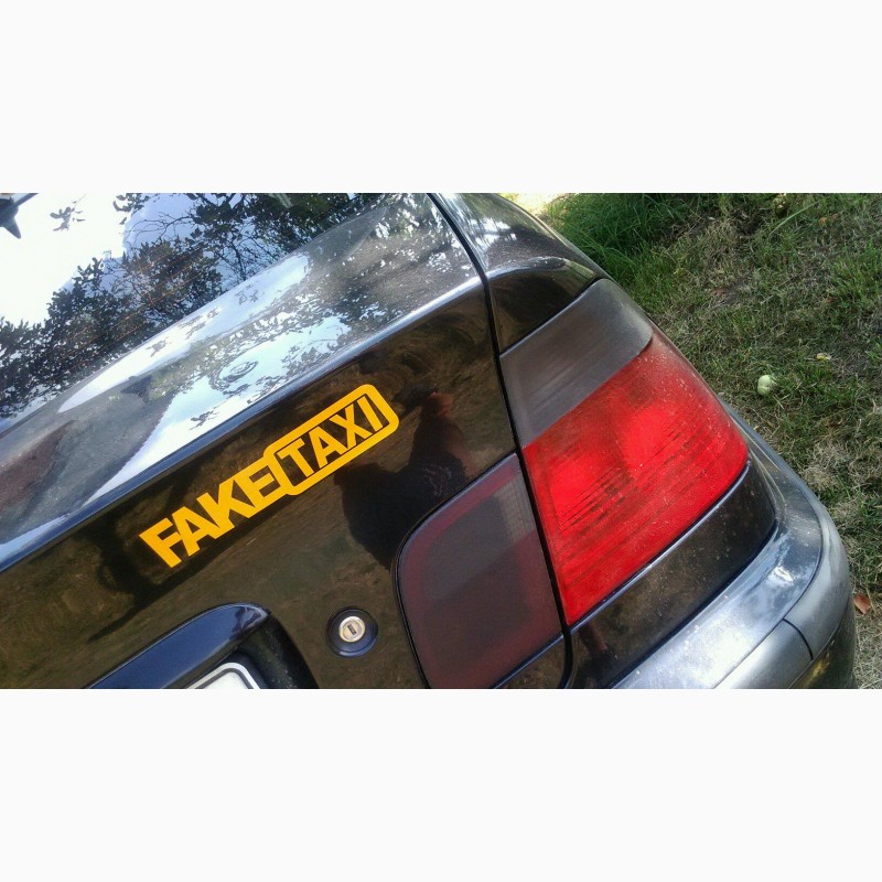 Фото 7. Наклейка на авто FakeTaxi Белая, Желтая светоотражающая Тюнинг авто
