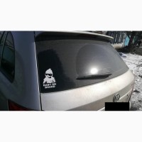 Наклейка на авто Ребенок в машинеBaby on board Чёрная, Белая светоотражающая