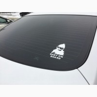 Наклейка на авто Ребенок в машинеBaby on board Чёрная, Белая светоотражающая