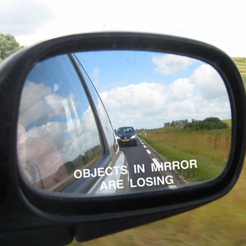 Фото 4. Наклейка на боковые зеркала Objects in Mirror are Losing Белая светоотражающая