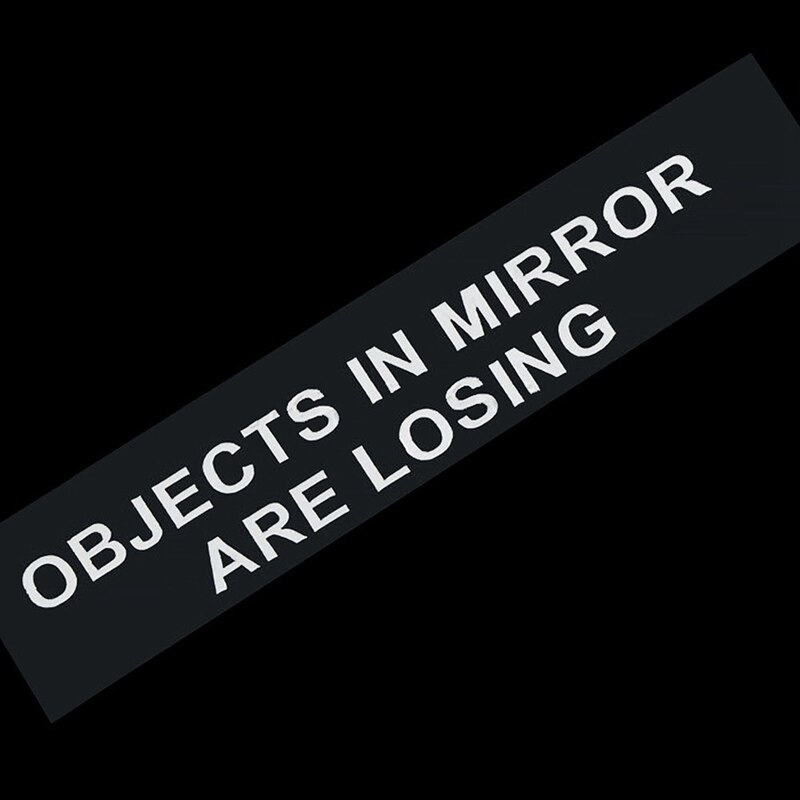 Фото 8. Наклейка на боковые зеркала Objects in Mirror are Losing Белая светоотражающая