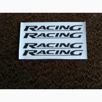 Наклейки на ручки Racing Черная, диски, дворники авто 4 штуки