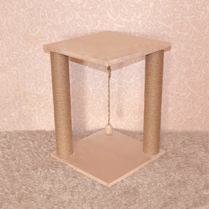 Фото 8. Когтеточка с двумя столбами и квадратной лежанкой
