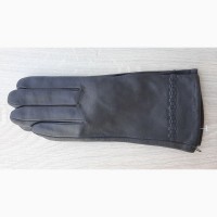 Женские кожаные демисезонные черные перчатки_(2)