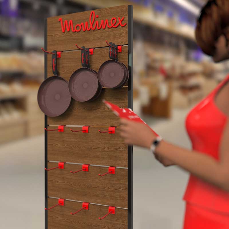 Фото 2. Торговый стенд экономпанели с крючками для Moulinex от производителя BENDVIS