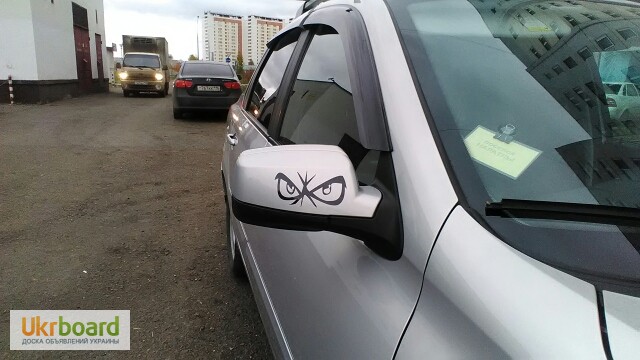 Фото 4. Наклейка на авто Злые глаза на зеркала заднего вида светоотражающая Тюнинг авто