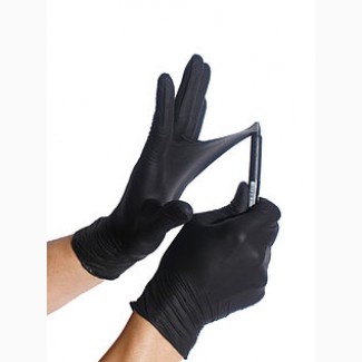 Перчатки нитриловые неопудренные чёрные, NITRYLEX, 100 шт. в упаковке