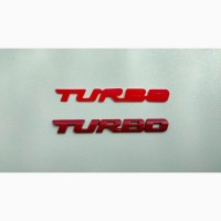 Наклейка на авто Turbo Красная Металлическая турбо