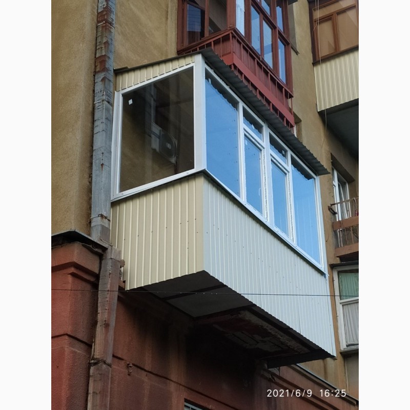 Фото 5. Балкон под ключ с выносом по плите и внутренней обшивкой с утеплением. БЕЗ ПОСРЕДНИКОВ