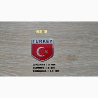 Наклейка на авто Флаг Турции алюминиевые на авто