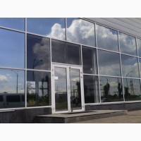 Монтаж бронирующих (защитных) пленок на стекла зданий - бронирование стеклопакетов
